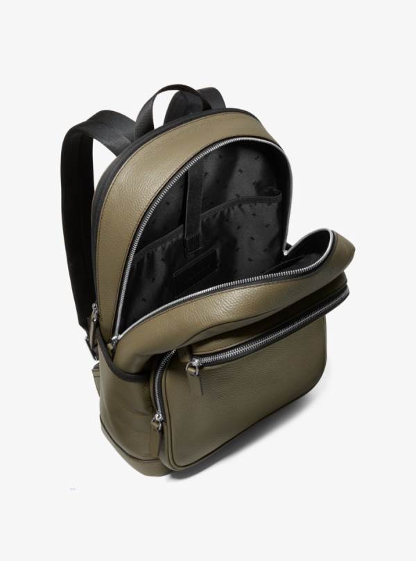 Panske Batohy Michael Kors Cooper Pebbled Leather Olivovo Zelená - Tasky Michael Kors Vypredaj | WYCQP-4837
